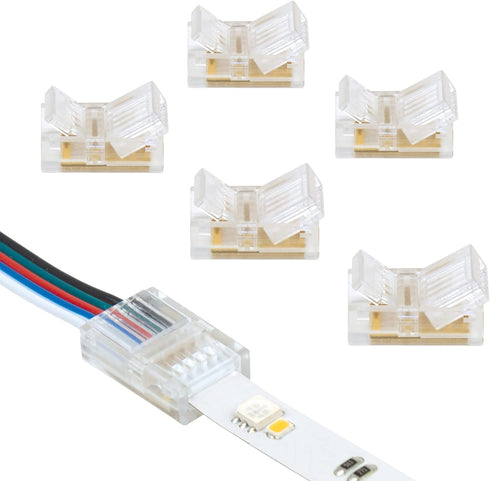 Armacost Lighting 5-Pin RGB+W Multicolor Wire to Tape Connector, 6 Pack