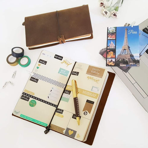 Traveller's Notebook Elastic Bands, Leather Journal Refill Connection Band Straps, 5 Pack of Jump Bands with Toggles
