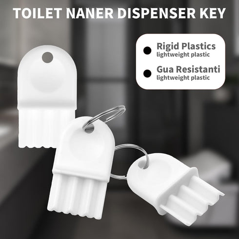 Asofelk 6PCS Commercial Set Paper Towel Dispenser Key, White Plastic & Metal Restroom Keys, Toilet & Papering Towel Key