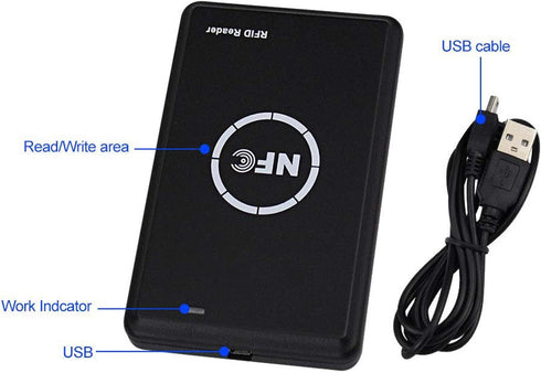 Godely 125khz 13.56Khz RFID NFC Reader Writer,Handheld Key fob Smart Reader Writer,Copier,ICID Dual Band Usage,LED
