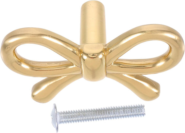 Ipetboom Brass Bow Drawer Pull Handle, Bowknot Cabinet Door Pull for Dresser, Shoe