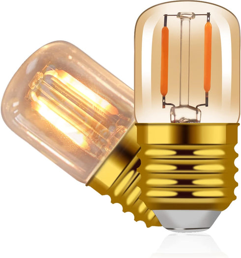 E26 LED Amber Night Light Bulbs 1W, T28 Mini Edison Tube Lamp, 2200K Warm, 10W Incandescent Equivalent