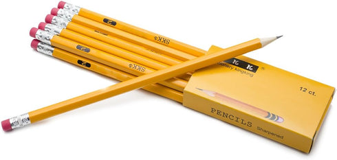 SKKSTATIONERY 576 Pack Pre-sharpened Pencils, Bulk Yellow #2 HB Pencils with Eraser Top for Classroom Supplies