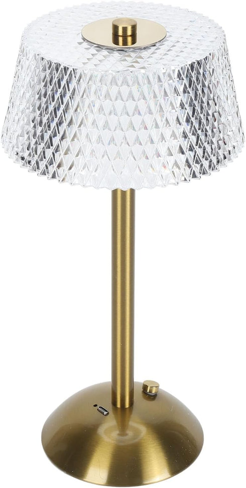 Dimmable 3 Zerodis Crystal Table Lamp Cordless LED Desk Lamp with Touch Control, Color Changing, Rechargeable Battery