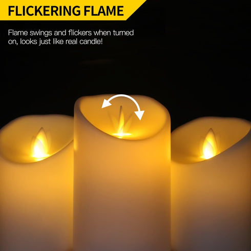 Novelty Place Flickering LED Candles, Lifelike Swinging Flame Battery Powered Realistic Flameless LED Candle - Warm White by Novelty Place