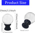 AUXBC 2PCS 1/4-27 Crystal Lamp Finials with Black Chrome Base, Thread Glass Ball Topper Decorative Cap for Table Floor