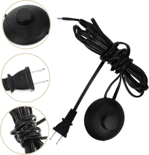 Angoily 11ft Foot Switch Power Cord for Table and Floor Lamps Inline On/Off Pedal Switch Compatible US Plug Lighting