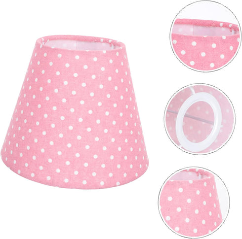 Angoily Creative Polka Dot Cloth Lampshade Cover Simple Round Fabric Light Cover with Durable Bracket Soft Light