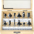 Fivepears 12 Pieces Tungsten Carbide Router Bit Set - 1/4 Inch Shank for Beginners Woodworking, Includes Straight,