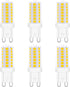 Dimmable G9 LED Light Bulbs 120V, 35W T4 Halogen Equivalent, Warm White 2700K for Chandeliers, 6-Pack
