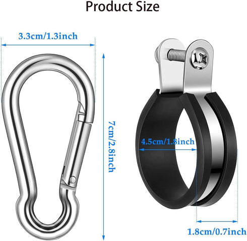 4 Pack Stainless Steel Hanger Bracket Assembly, Rubber Cushion Airpower Line Clamp for 3-in-1 Tractor Trailer