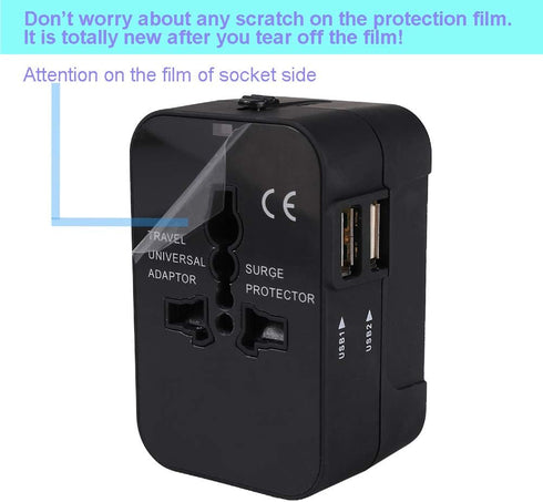 Travel Adapter, Worldwide All in One International Power Adapter Universal Adapter Plug with 2.1A Dual USB Charging Ports for Asia Europe UK AUS and USA (Black)