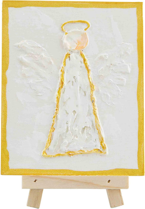 Mud Pie Easel Gold Plaque, Angel, 5" x 4" for Display