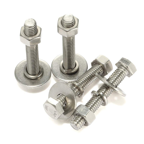 3/8-16 x 3 Hex Head Bolts with Hex Nuts and Washers, Fully Threaded Stainless Steel, 4 Sets
