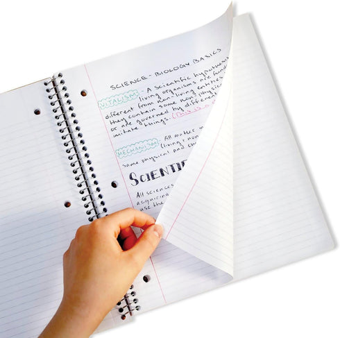 Five Star Spiral Notebook, 5 Subject, Wide Ruled Paper, Fights Ink Bleed, Water Resistant Cover, 8" x 10-1/2", 200 Sheets, Green (73441)