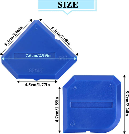 2 PCS Silicone Caulking Tool Set Sealant Finishing Tool Portable Sealant Scraper Sealant Reuse Grout Scraper for Kitchen Bathroom Floor Caulking, Cleaning, Sealing