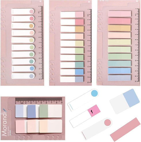 Index Tabs with Ruler, 4 Pack 660 Pieces Sticky Tab, Writable Repositionable Page Markers for Reading and File
