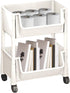 Generic 2/3/4 Tier Rolling Utility Cart Organizer, Rolling Book-Cart, Mobile Storage Shelf With Lockable Caster Wheels