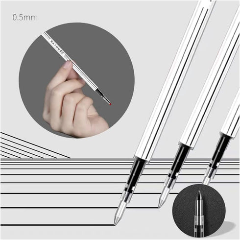 Quick Dry Gel Ink Pens, Fine Point Retractable Roller Ball Pens for Journaling, 5 Colors, 5 Black Refills