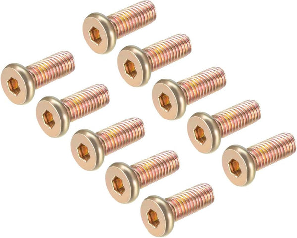 uxcell M8x20mm Furniture Screw, Hex Socket Machine Screws, Zinc Plated Fasteners, 10Pcs