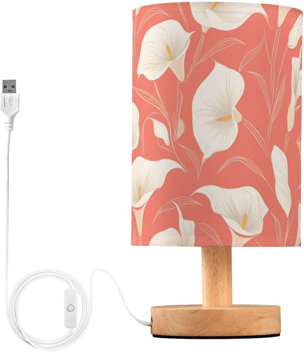 Yuiboo Retro Lily Light Flower Bedroom Lamp Plug Night Light with USB Charging