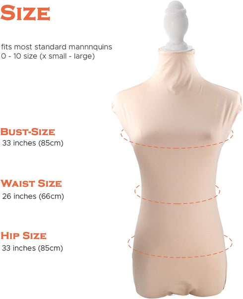 NAVADEAL Light Nude Fabric Cover for Fashion Designer Retail Boutique Store Dress Form Dummy