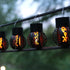 2 Pack Solar Outdoor Lights Simulation Flame Chandelier Decorative Hanging LED Round Ball Lights Solar Garden Lights
