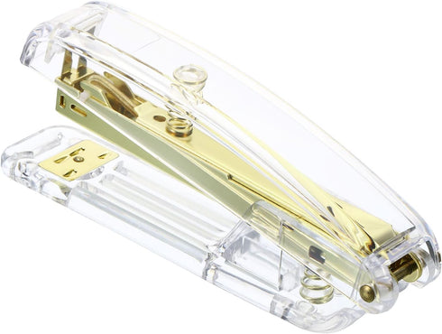PATIKIL Acrylic Stapler, Stylish Manual Desktop Accessories for Home, Classroom, Office, Gold