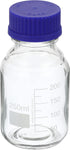 PATIKIL 250mL Round Graduated Glass Reagent Media Bottle with Blue Screw Cap for Chemistry Lab