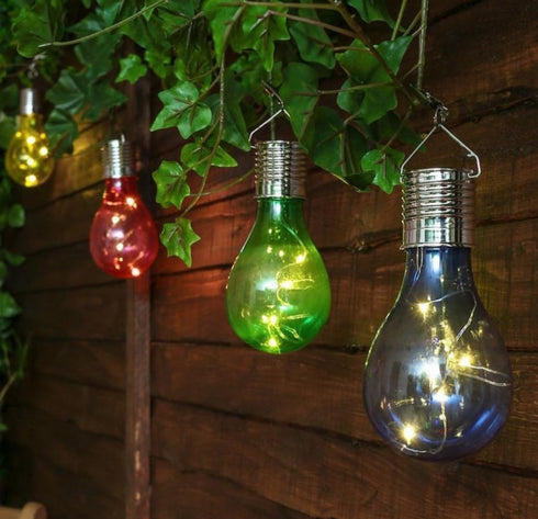 WHAPELQ Bulb Solar Hanging Camping Lights Garden Yard Pathway Waterproof LED Light (Green)