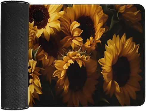 HFDSIFBUJ 30"x 16",Non-Slip Sunflower Bouquet Yellow Flowers Large Desk Mat Rubber Gaming Mouse Pad for Keyboard Office