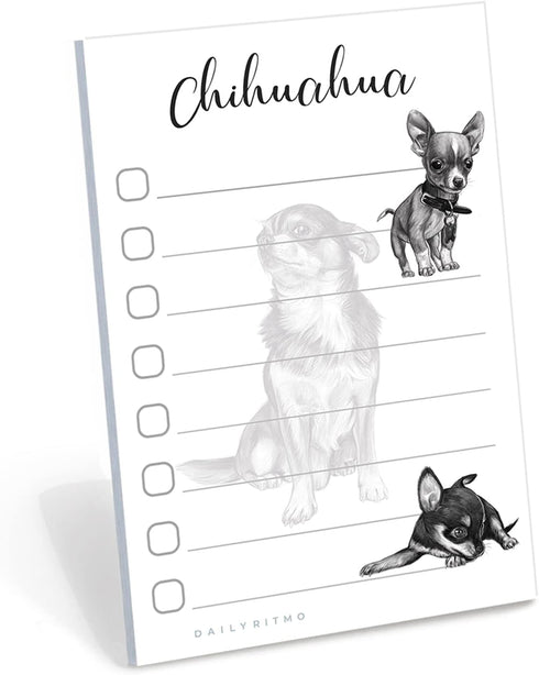 Chihuahua Sticky Notepad To Do List, Dog Lover Gifts for Women, Office School Supply Sticky Notes - 4"x6"