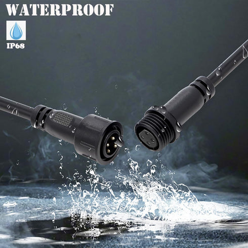 4 wire waterproof connector, 4 Pin Male Female Plug LED Connector,with 16AWG IP68 20CM Extension Cable for Car, Boat,Truck,Indoor/Outdoor LED Strip Lights(4Pin 5Pairs) by QOFOWIN