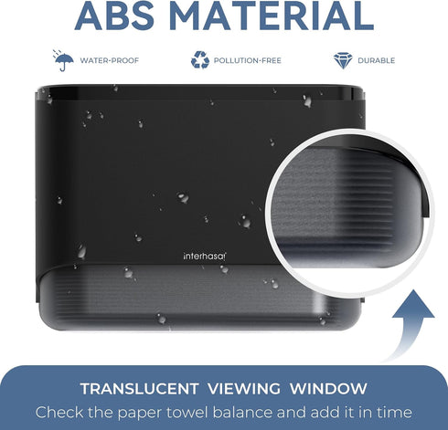 Commercial 10.7" 3.7" 8" Paper Towel Dispenser Wall Mount Adhesive Multifold Trifold cFold Folded Paper Hand Towel