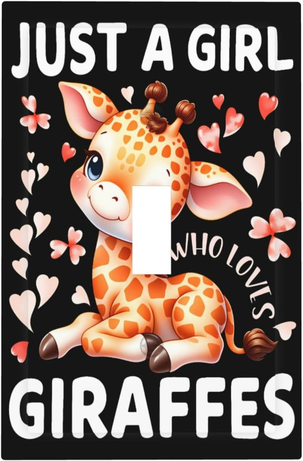 Sturin Just a Girl Who Loves Giraffes Wall Plate Light Switch Cover 1