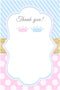 Pink The Cat 30 Blank Thank You Cards Notes Prince Princess Gold Blue Pink Baby