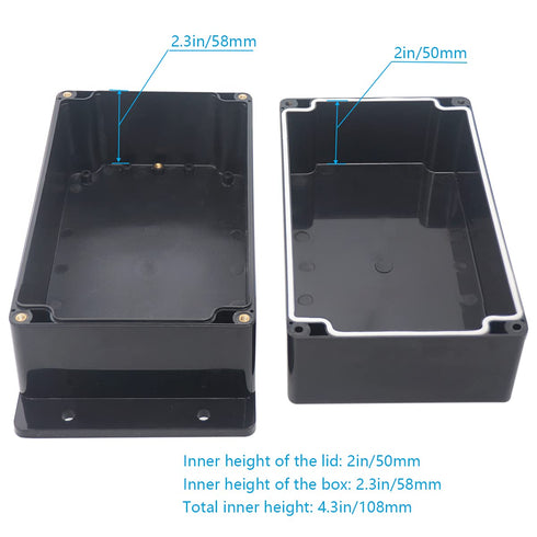 Zulkit Junction Box ABS Plastic Dustproof Waterproof IP65 Electrical Project Enclosure, Pack of 1