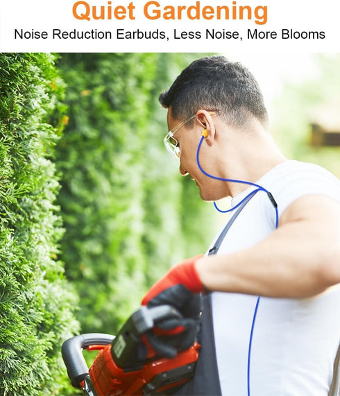 HomeSpot KR10J Work Earbuds, 27dB NRR, 3.5mm Wired Headphones with In-line Control and Mic, Noise Reduction for Work