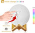 16 Dimmable, (5.9 inch) Set LOGROTATE Moon Lamp Colors, Rechargeable Lunar Night Light Full with Wooden Stand, Remote