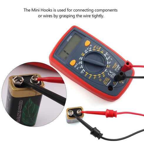 Multimeter Leads, Electrical Test Lead Kit: Banana to Alligator Clips, Plugs, and Mini Hooks Set (3 Pair)