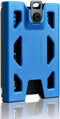 T4 Badge Holder No-Clip Version, Durable Polycarbonate ID Card Holder, Holds 1 to 4 Cards (Blue)