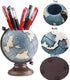 MUAMAX Globe Pen Pencil Holder for Desk, Desktop Organizer Pencil Cup Pot Accessories for Home Office School