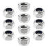 10Pcs M8 x 1.25mm Nylon Insert Hex Lock Nuts for Machinery Shipbuilding 316 Stainless Steel No Surface Treatment Silver Tone