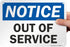 SmartSign-U9-2382-NA "Notice - Out Of Service" Sign | Aluminum 7" x 10", Black/Blue on White