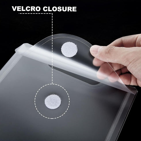 CYEAH 48 Pack Plastic Envelopes, 7 X 10" Clear Reusable Waterproof File Folders with Snap Button for School, Office