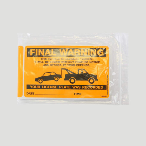 SmartSign 50-Pack Write-On Final Warning Parking Violation Stickers, 5" x 8", Fluorescent Orange