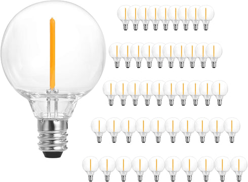 SUNTHIN 25 Pack G40 LED Bulbs, 1W E12 Base, Warm White 2700K, 5 Watt Incandescent Equivalent for Indoor & Outdoor