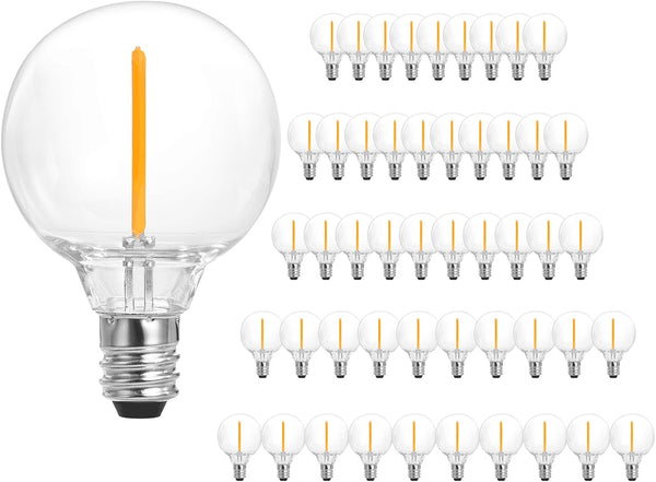SUNTHIN 25 Pack G40 LED Bulbs, 1W E12 Base, Warm White 2700K, 5 Watt Incandescent Equivalent for Indoor & Outdoor