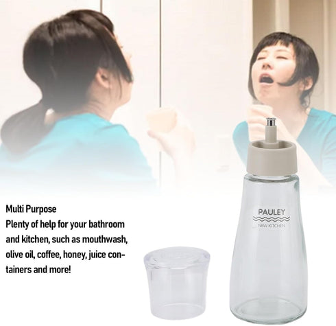 ZASCHMOY Countertop 150ml 260ml Glass Mouthwash Dispenser Elegant Refillable Multifunctional Dispenser with Spout