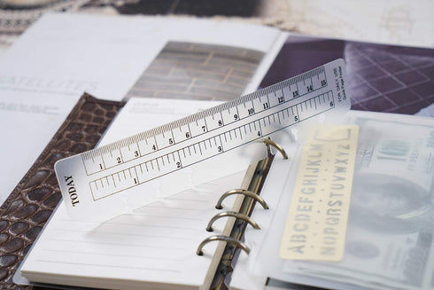 Moterm 2 PCs Page Lifter, Transparent Separator, Bookmark Ruler, PVC Storage Card Holder, Zipper Bag for Planner